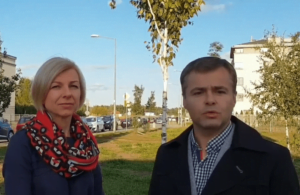 Kurator Anna Myślińska i burmistrz deweloperów Piotr Jaworski