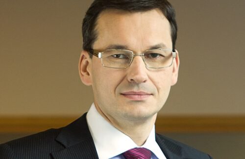 Prezes Rady Ministrów Mateusz Morawiecki z Prawa i Sprawiedliwości