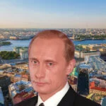 Władimir Putin na tle Sankt Petersburga w czasach gdy pracował dla Anatolija Sobczaka